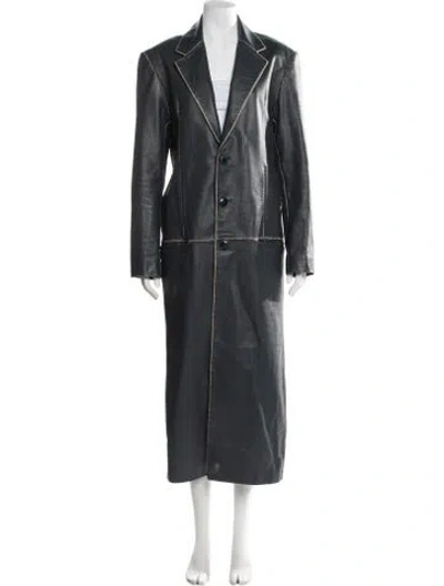 Pre-owned Mimchik Leather Coat In Blue