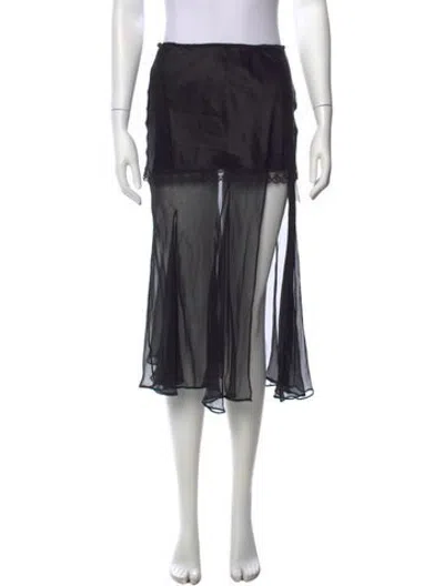 Pre-owned Mimchik Midi Length Skirt In Black