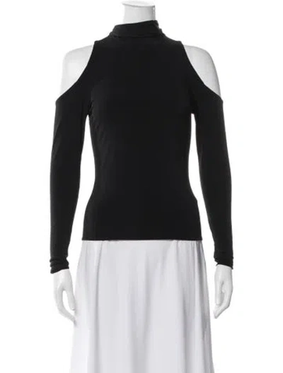 Pre-owned Mimchik Mock Neck Long Sleeve Top In Black