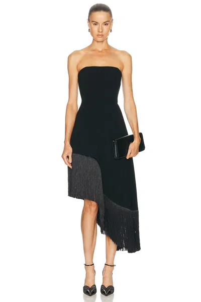 Mimchik Nara Fringe Midi Dress In Black