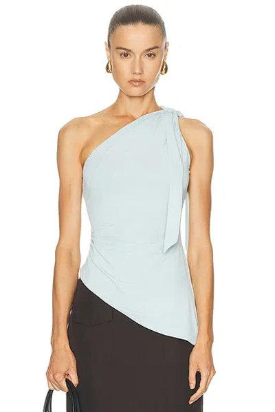 Mimchik One Shoulder Tie Top In White