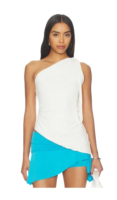 Mimchik One-shoulder Tie Top In White