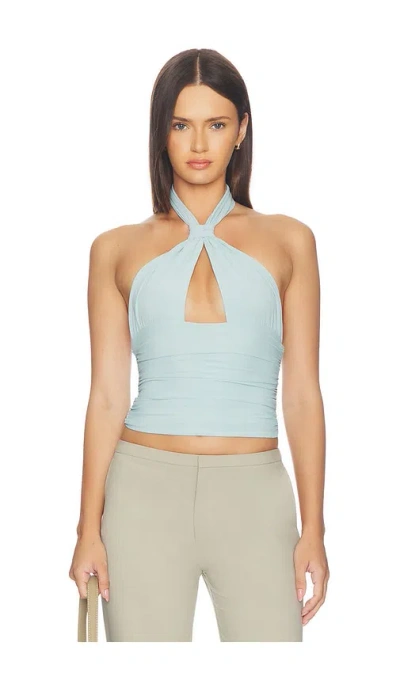 Mimchik Piper Knotted Halter Top In Brown