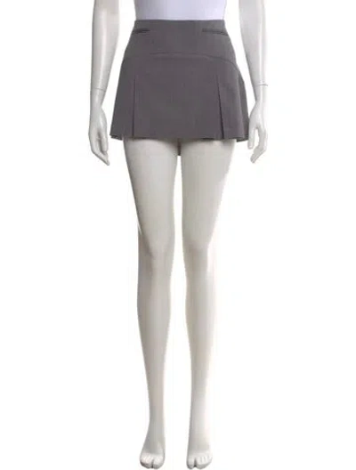 Pre-owned Mimchik Pleated Accents Mini Skirt In Grey