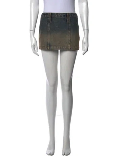Pre-owned Mimchik Printed Mini Skirt In Green