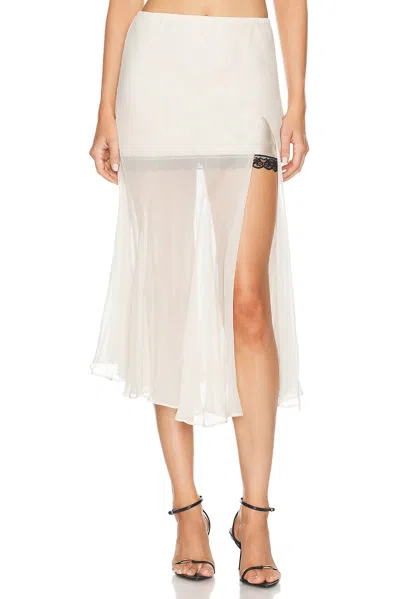 Mimchik Sheer Gusset Skirt In Cream