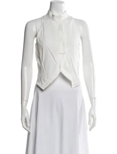 Pre-owned Mimchik Sleeveless Button-up Top In White