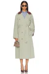 Mimchik Slouchy Trench Coat In Seafoam