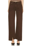 Mimchik Split Hem Wide Leg In Brown