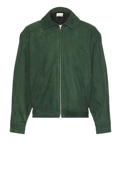 Mimchik Suede Tall Boy Jacket In Forest Green