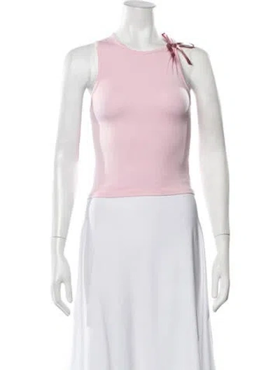 Pre-owned Mimchik Tie Neck Sleeveless Top In Pink