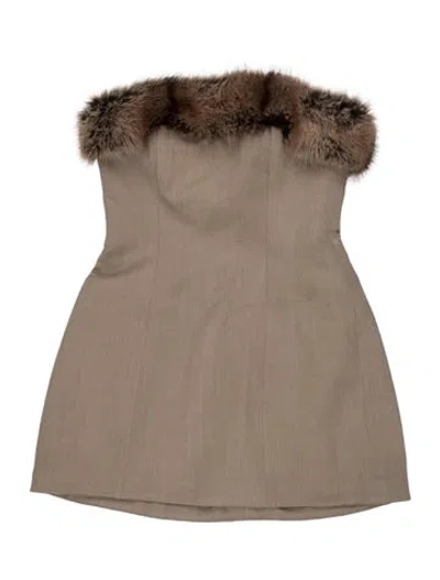 Pre-owned Mimchik Virgin Wool Mini Dress In Grey