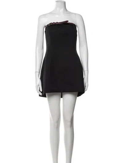 Pre-owned Mimchik Wool Mini Dress W/ Tags In Black