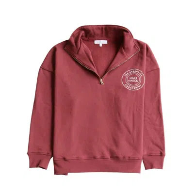 Mimhí Maison Women's Red Oversized Half-zip Sweatshirt – Burgundy