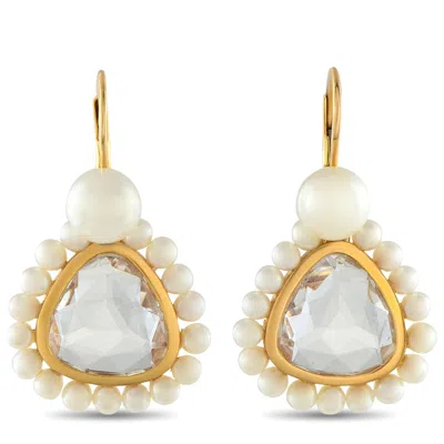 Mimi 18k Yellow Gold Rock Crystal And Pearl Earrings Mm05-072825