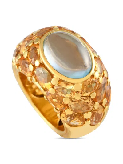 Pre-owned Mimi 18k Yellow Gold Topaz And Citrine Ring