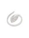 Mimi 18kt White Gold Foglia Leaf Diamond Ring In Silver