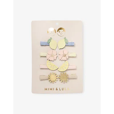 Mimi & Lula Kids' Amalfi Pack Of Eight Mini Hair Clips In Gold