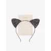 Mimi & Lula Black Glitter Cat Ears In Blue