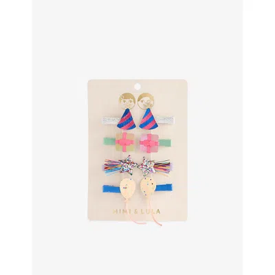 Mimi & Lula Kids' Bright Multi Birthday Party Hair Clips Set Of Eight