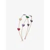 Mimi & Lula Bright Multi Jazzy Heart Double Alice Woven Headband In Gold