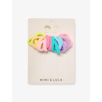 Mimi & Lula Kids' Bright Multi Mini Pack Of 16 Towelling Pony Hair Ties