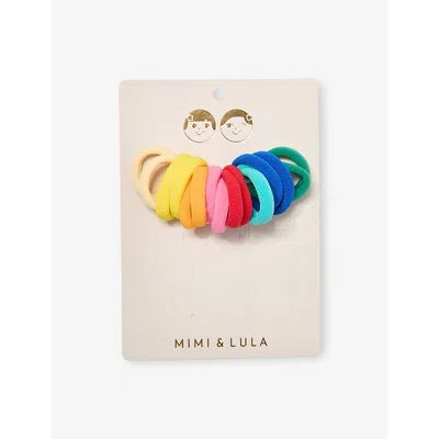 Mimi & Lula Kids' Bright Multi Primary Mini Pack Of 16 Towelling Pony Hair Ties