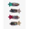 Mimi & Lula Tinsel Star Set Of Four Hair Clips Bright Multi In Multi