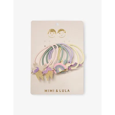 Mimi & Lula Kids' Bright Multi Unicorn Pack Of Eight Elasticated Hair Ties