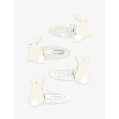 Mimi & Lula Kids' Bunny Set Of Four Woven Hair Clips In Easter