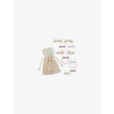Mimi & Lula Kids' C Bunny Pouch And Hair Accessories In Neutral