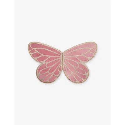 Mimi & Lula Kids' Celeste Velvet Glitter Wings Shimmer In Pink