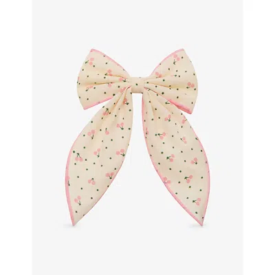 Mimi & Lula Kids' Cherry Print Cherry-print Fabric Hair Clip In Neutral
