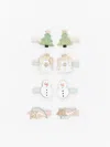 Mimi & Lula Christmas-tree Angel Mini Hair Clips (set Of Eight) In Brown