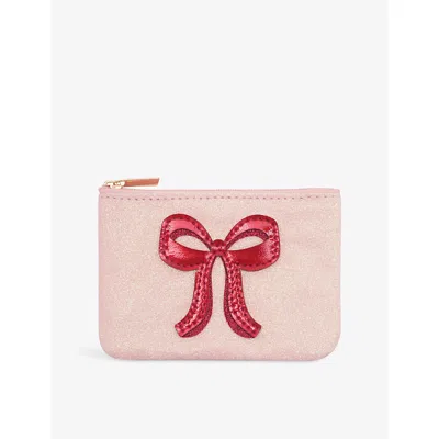 Mimi & Lula Kids' Cutesy Bow Glitter Woven Purs In Pink