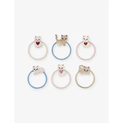 Mimi & Lula Kids' Cutey Kitten Pack-of-eight Hair Ties Pastels In Multi