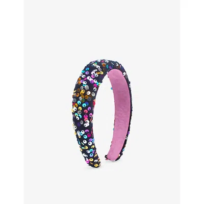 Mimi & Lula Kids' Dazzle Sequin-embellished Velvet Headband Mult In Multi