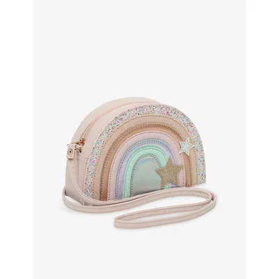 Mimi & Lula Kids' Dreamwish Rainbow Woven Cross-body Bag In Pink