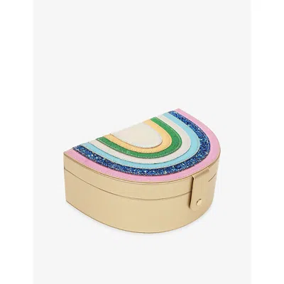Mimi & Lula Kids' Dreamwish Rainbow Woven Jewellery Box In Pink