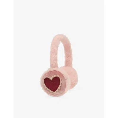 Mimi & Lula Kids' Dreamy Heart Faux-fur Earmuffs In Pink