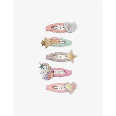 Mimi & Lula Kids' Dreamy Unicorn Set Of Eight Hair Clips In Multi