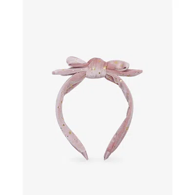 Mimi & Lula Kids' Edie Bow Velvet Headband Pink