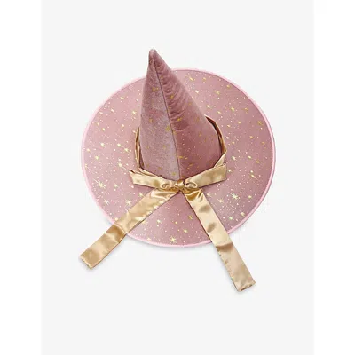 Mimi & Lula Kids' Elspeth Star Velvet Witch Hat Pink