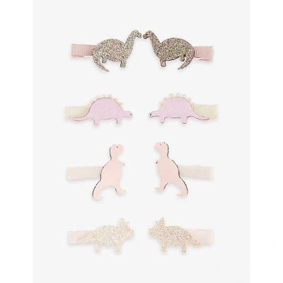 Mimi & Lula Kids' Dino Friends Pack Of Eight Hair Clips In Dinos & Butterflies