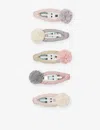 Mimi & Lula Ballet Pom-embellished Pack Of Five Mini Hair Clips In Fairytale