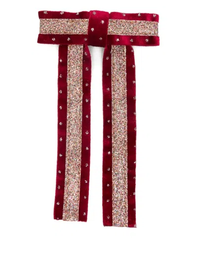 Mimi & Lula Kids' Glitter Bow Hair Clip In Red