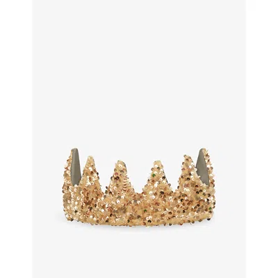 Mimi & Lula Kids' Sequin-embellished Crown Gold