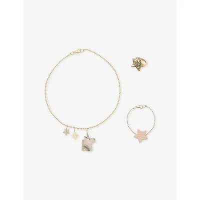 Mimi & Lula Kids' Unicorn Pack Of Three Jewellery Set Gold