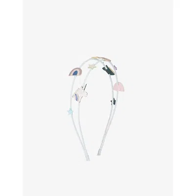 Mimi & Lula Kids' Grey Celeste Unicorn Double Alice Headband In Metallic