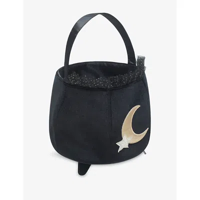 Mimi & Lula Kids' Halloween Cauldron Velvet Trick Or Treat Bag Black
